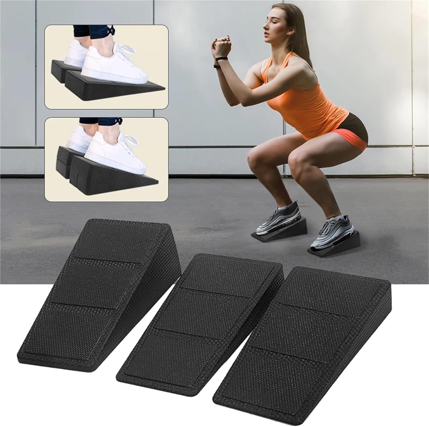 Yoga Wedge Block 3Pcs Squat Wedge Block Calf Raise Multi-Functional Foot And Stretching Incline Adjustable For Yoga Workout