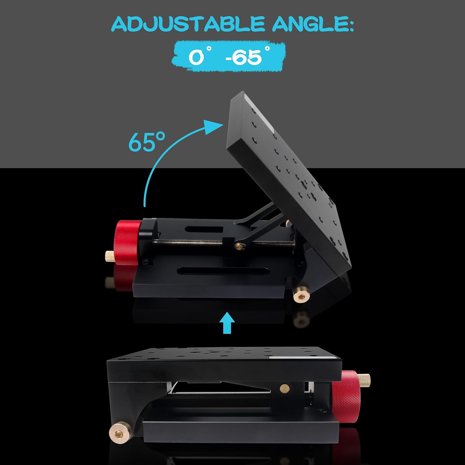 RATTMMOTOR TAP-65 Tilting Angle Platform Milling Table 0-65° Adjustable Swivel Angle Plate Manual Pitch Angle Tilting Workbench for CNC Machining