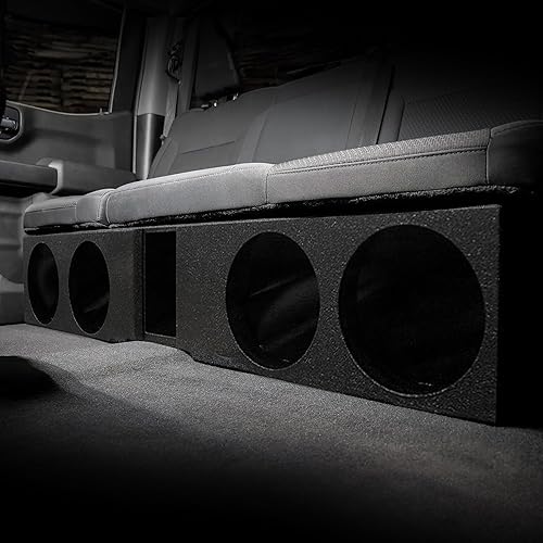 Miniatura 4 de QPower - Caja de altavoz de subwoofer para automóvil de 8 pulgadas con forro de cama y debajo del asiento delantero para 4 subwoofers, color negro