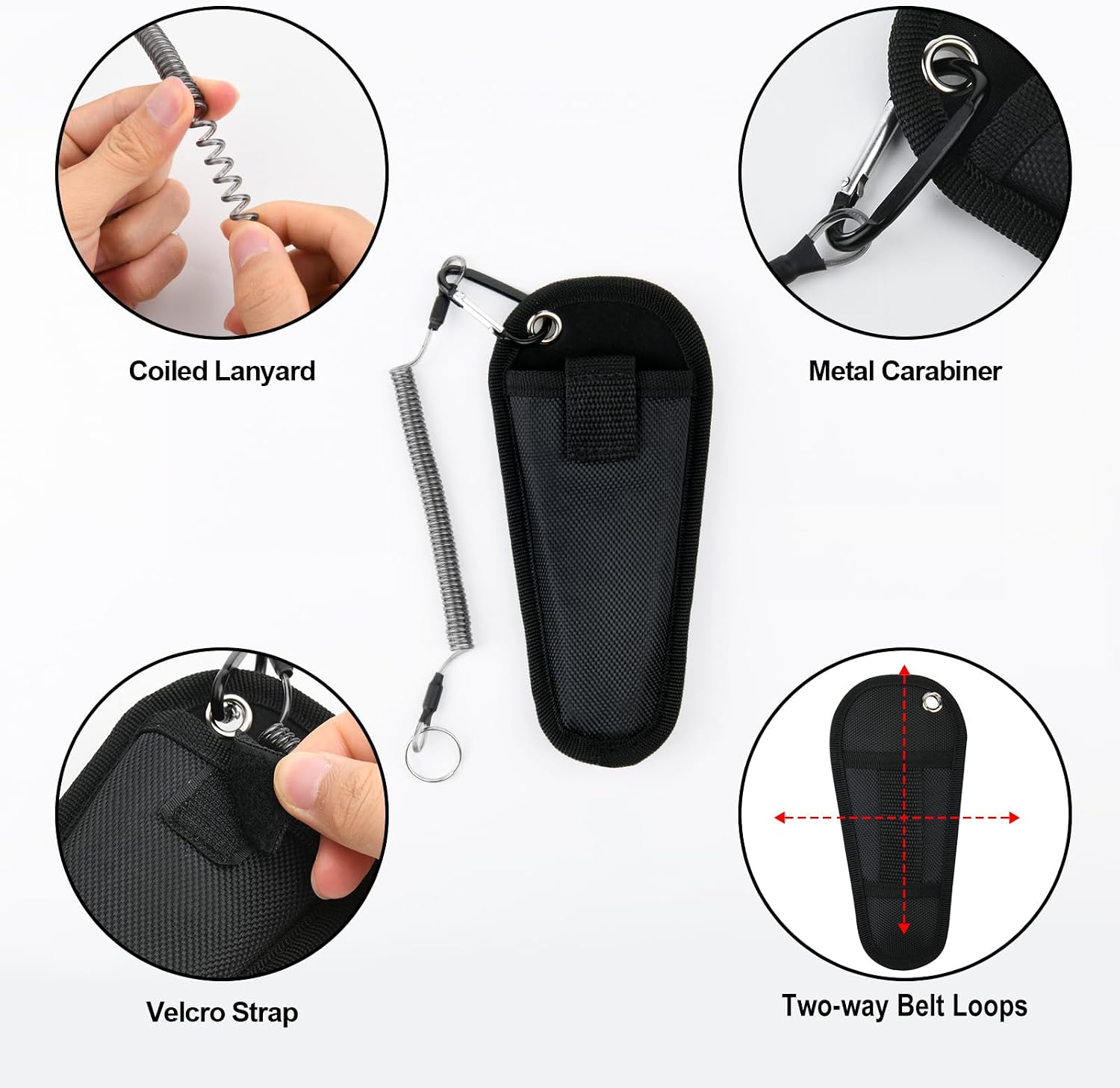 Cosmos Fishing Pliers Sheath Outdoor Fishing Tool Pliers Waist Bag Fishing Line Cutter Holder Fishing Pliers Belt Pouch with Coiled Lanyard