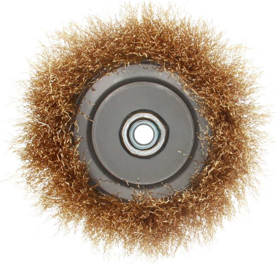 Wire Abrasive Wheel Brushes 6 Inch Wire Wheel Brush Steel Wire Crimped 3/10 mm Wire for Fast Derusting Polishing 3 Pcs