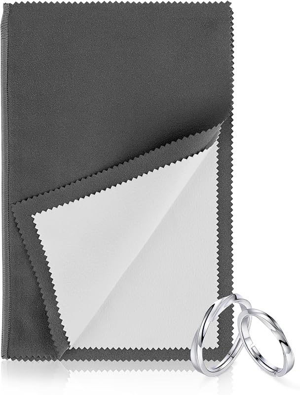 Paño de limpieza de plata, paño de pulido de joyas de 10" x 12", limpiador de joyas de plata de cuatro capas para oro, plata, diamantes y joyas