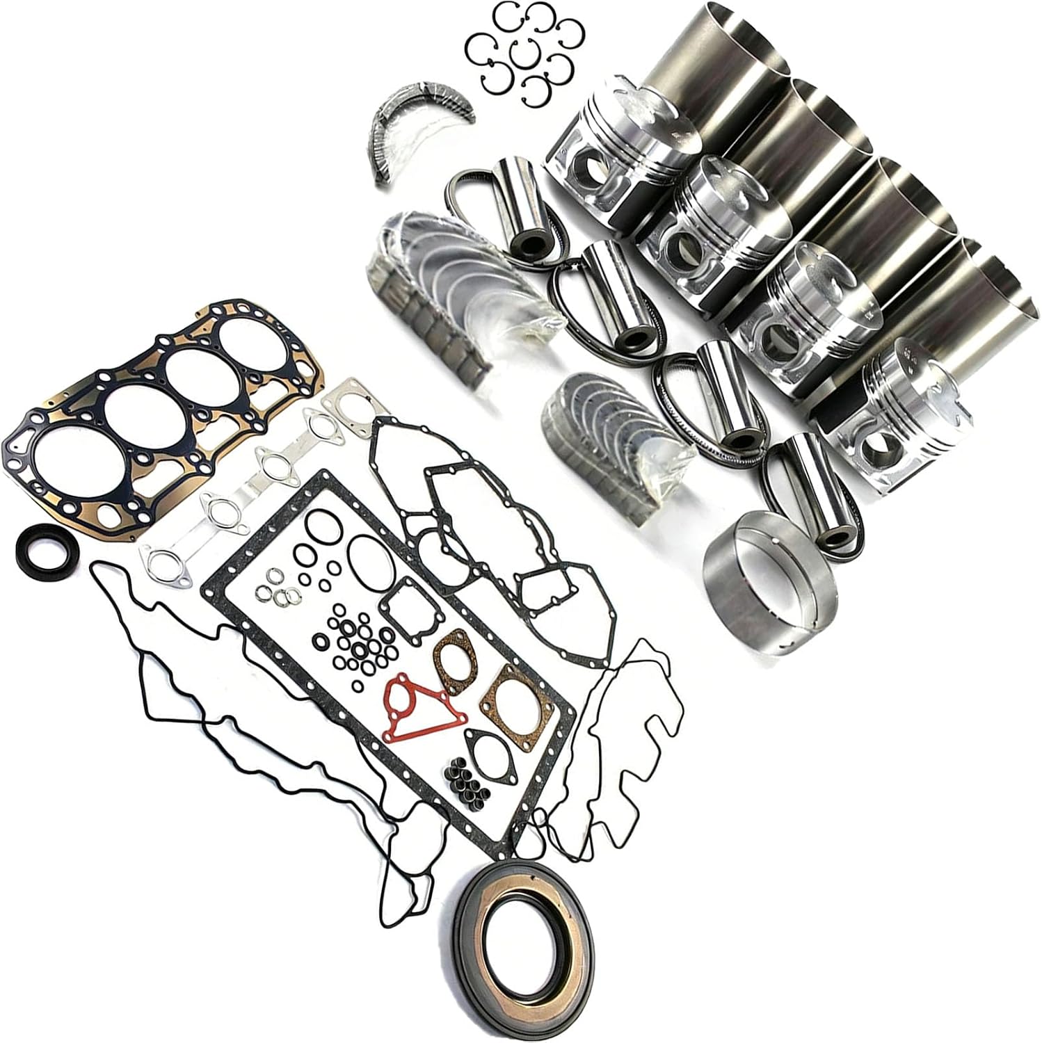 3024C 3024T 3024CT Engine Overhaul Rebuild Kit with Valve Kit Suitable for Caterpillar CAT 3024 3024C C2.2 Engine Skid Steer Loader 216B 226B 232B 242B Engine Rebuild Aftermarket Parts