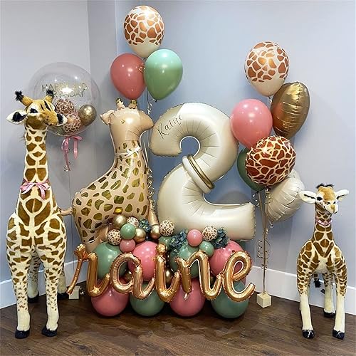 Miniatura 6 de Globos beige del número 30, globos grandes de papel de aluminio color crema de 40 pulgadas con el número 3 y 0 para mujeres, globos autoinflables de