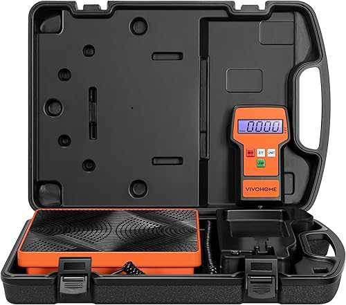 Miniatura 6 de VIVOHOME Bomba de vacío HVAC de 34 HP 7.2CFM y kit de medidor de CA de 4 vías y báscula digital de carga de refrigerante de 220 libras con estuche