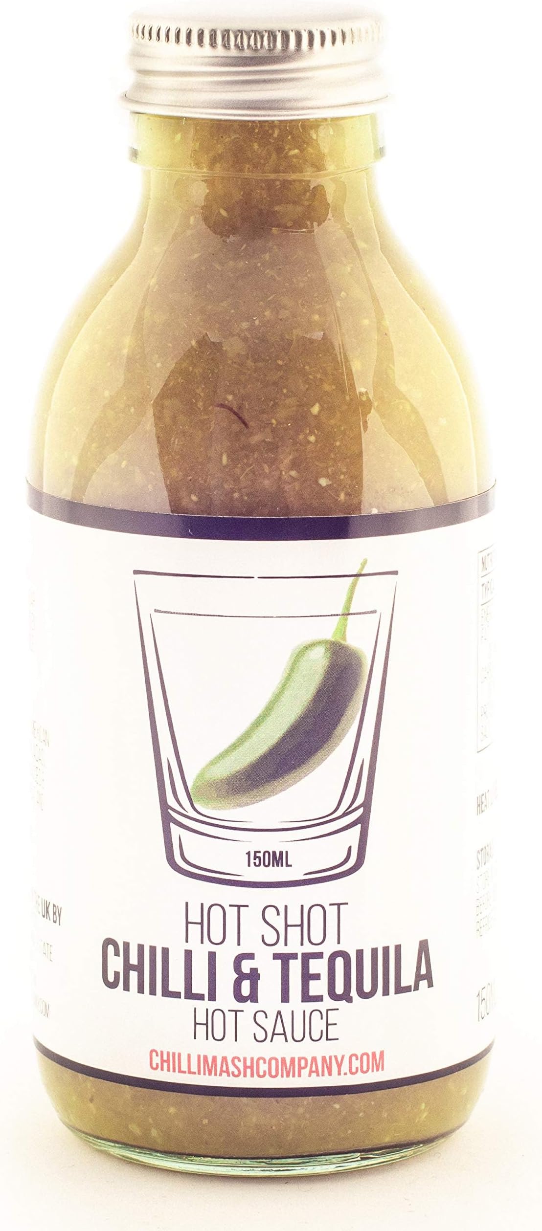 Hot Shot Tequila & Chilli Sauce - Chilli Mash Co - 150ml Hot Chilli Sauce Infused with Tequila - Made With Jalapenos, Mexican Tequila and Lime