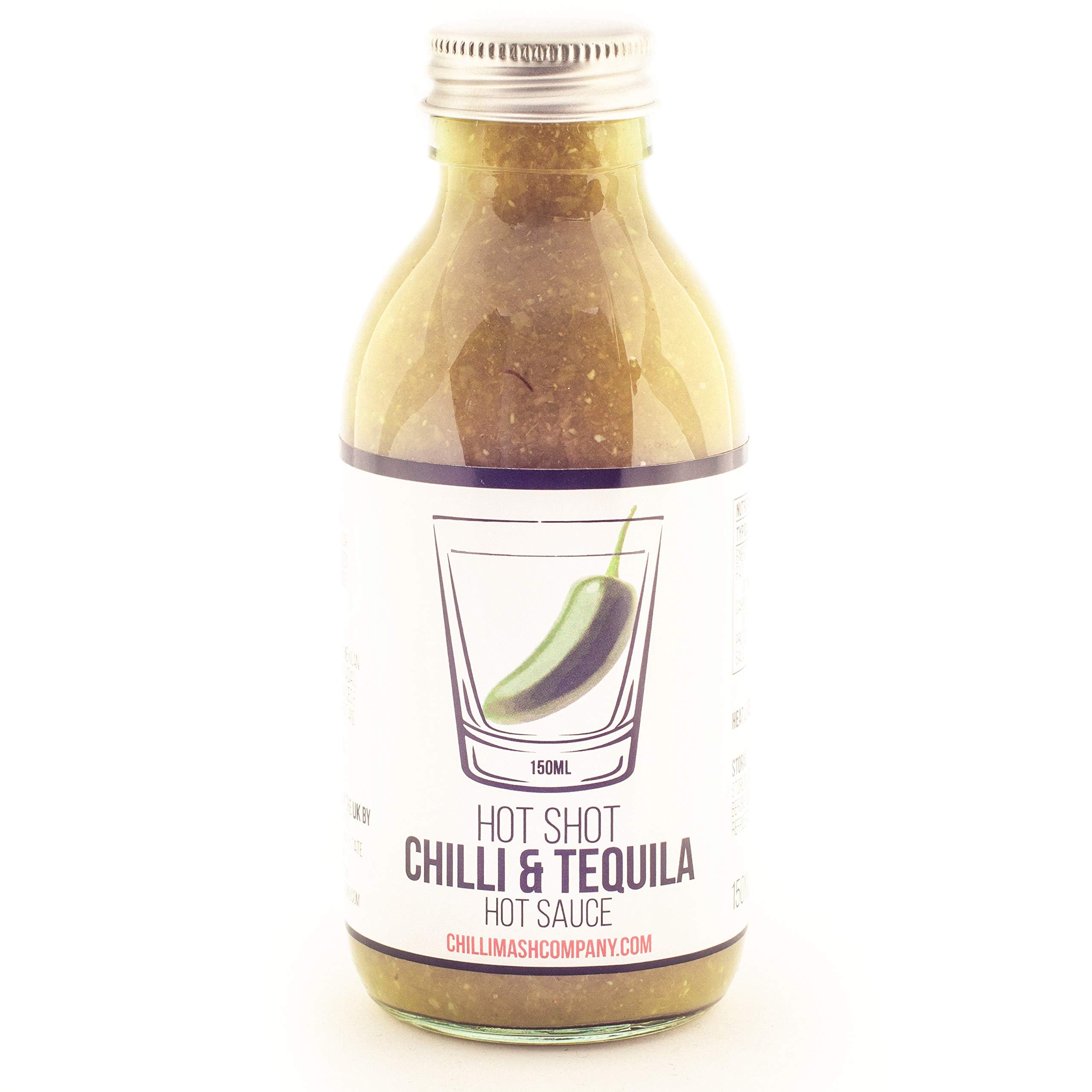 Hot Shot Tequila & Chilli Sauce - Chilli Mash Co - 150ml Hot Chilli Sauce Infused with Tequila - Made With Jalapenos, Mexican Tequila and Lime