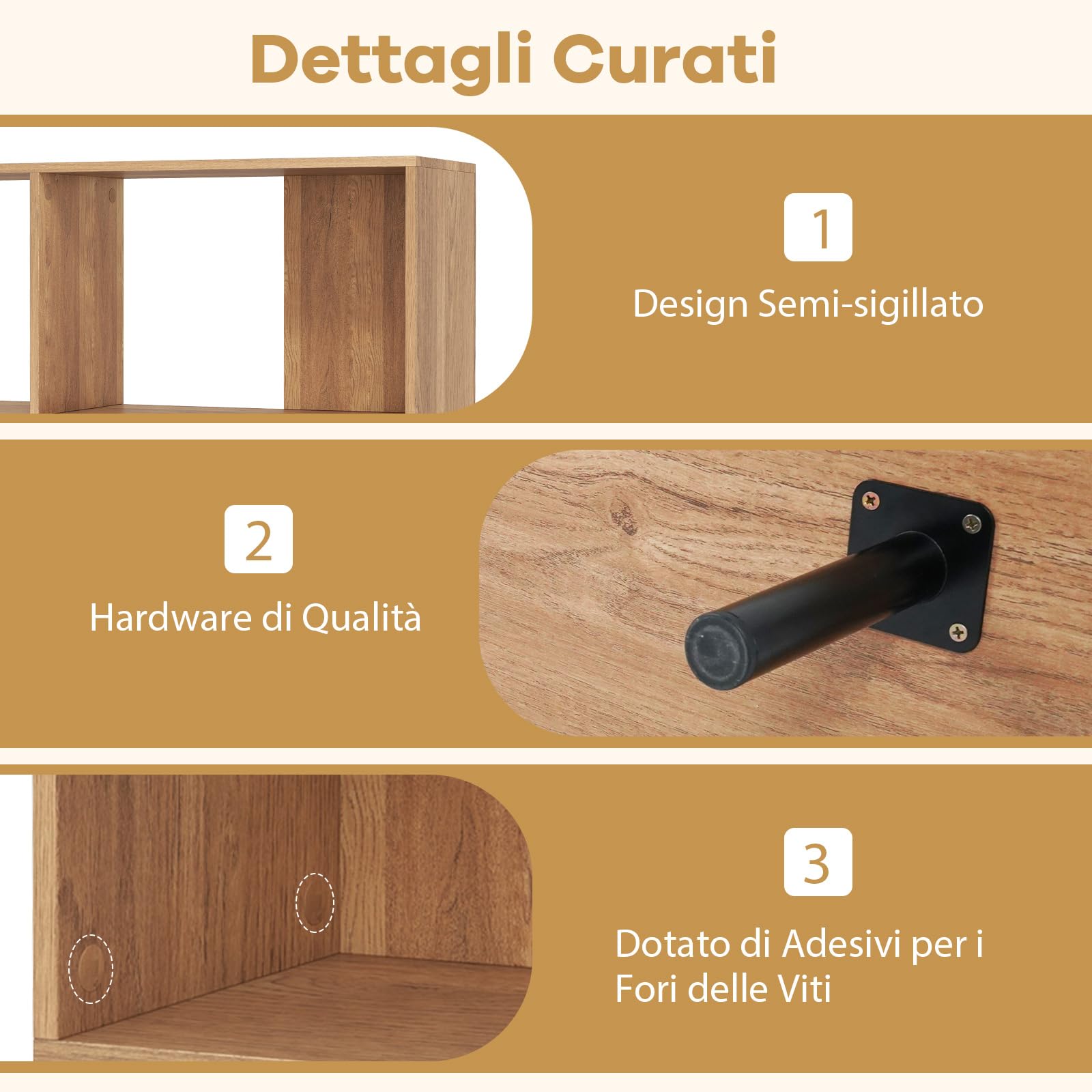 COSTWAY Libreria Scaffale a 4 Cubi Aperti, Libreria Basso in Legno Salvaspazio, Scaffale Espositivo per Camera da Letto, Soggiorno, Salotto, Ufficio e Studio, 90 x 30 x 90 cm (Naturale)