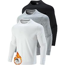 Liberty Pro 3 Pack Mens Thermal Fleece Active Long Sleeve Shirts | Lightweight, Athletic, Crewneck, Thumbholes, Performance Tech Pullover, Sweatshirts