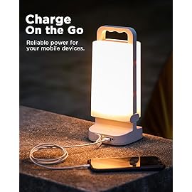 Solar Camping Lantern 6000mAh 2 Pack, USB Rechargeable Camping Light & Power Supply, Dimmable LED Night Lamp with Up to 80Hrs Runtime, Survival Gear for Emergency, Hurricane, Hiking & Outdoor, Indoor