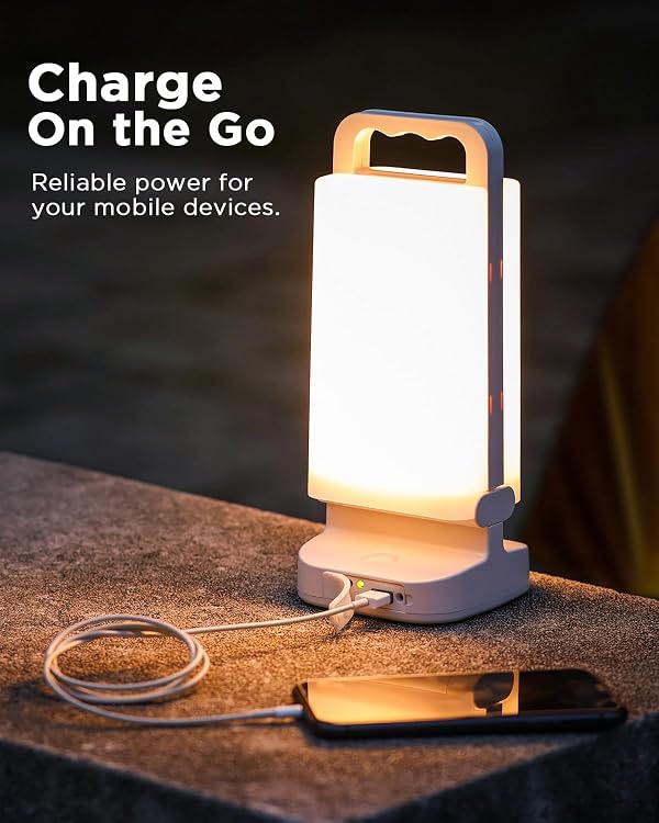 Solar Camping Lantern, Rechargeable Battery Powered Camping Light 6000mAh Up to 80HRS Lasting, Dimmable Night Lamp, Survival gear for Emergency, Power Outages, Outdoor, Indoor by Lepwings - Image 8