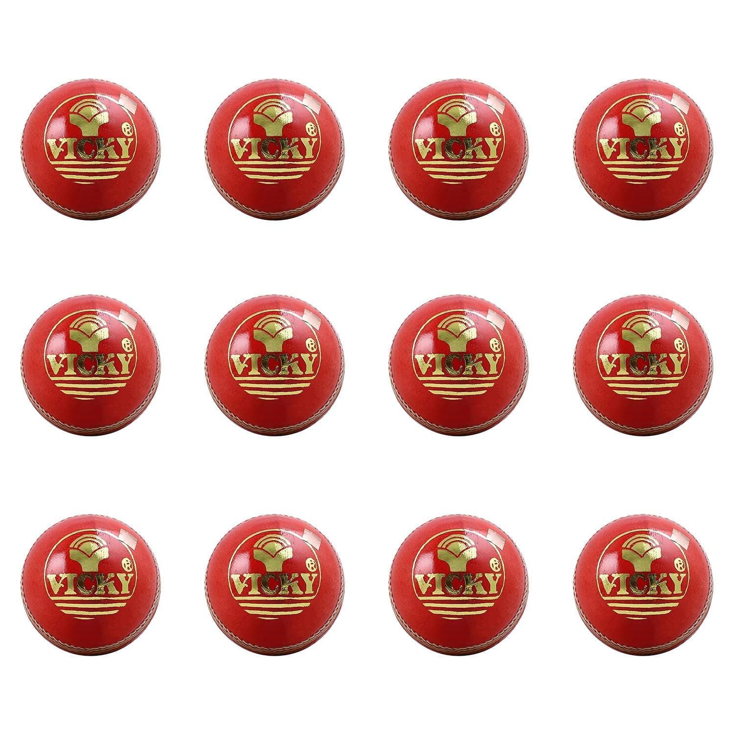 Vicky Soyuz Red Cricket Ball Constructed with Alumtanned Large Thick Leather Suits Every Balling Style Ideal for Professional Use- 4 Pcs (Pack of 12) (B09M3QWBR2) Amazon Price History, Amazon Price Tracker