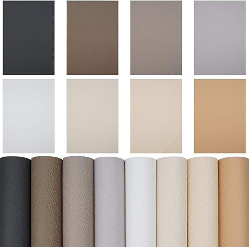 Miniatura 2 de Litchi 8 hojas de tela de piel sintética con textura de grano de litchi de 8 x 12 pulgadas para lazos y aretes