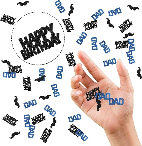 Miniatura 3 de Confeti con purpurina de feliz cumpleaños para papá, confeti de mesa de cumpleaños para papá, dispersión de papel para papá, confeti de mesa de