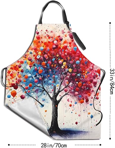 Miniatura 4 de Delantal colorido con 2 bolsillos, delantales de pintura para adultos, delantales de babero artístico, para cocinar, parrilla, hornear, barbacoa