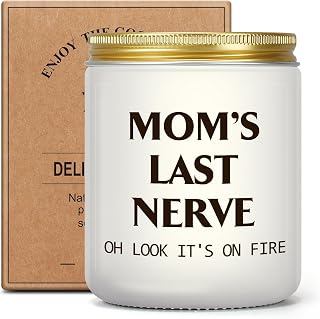 Mom's Last Nerve Lavender Candles, Gifts from Son Daughter, Birthday Present for Mom, Mother's Day Christmas Thanksgiving & Valentines Present Ideas for Mom, Unique Gag Gifts for Women