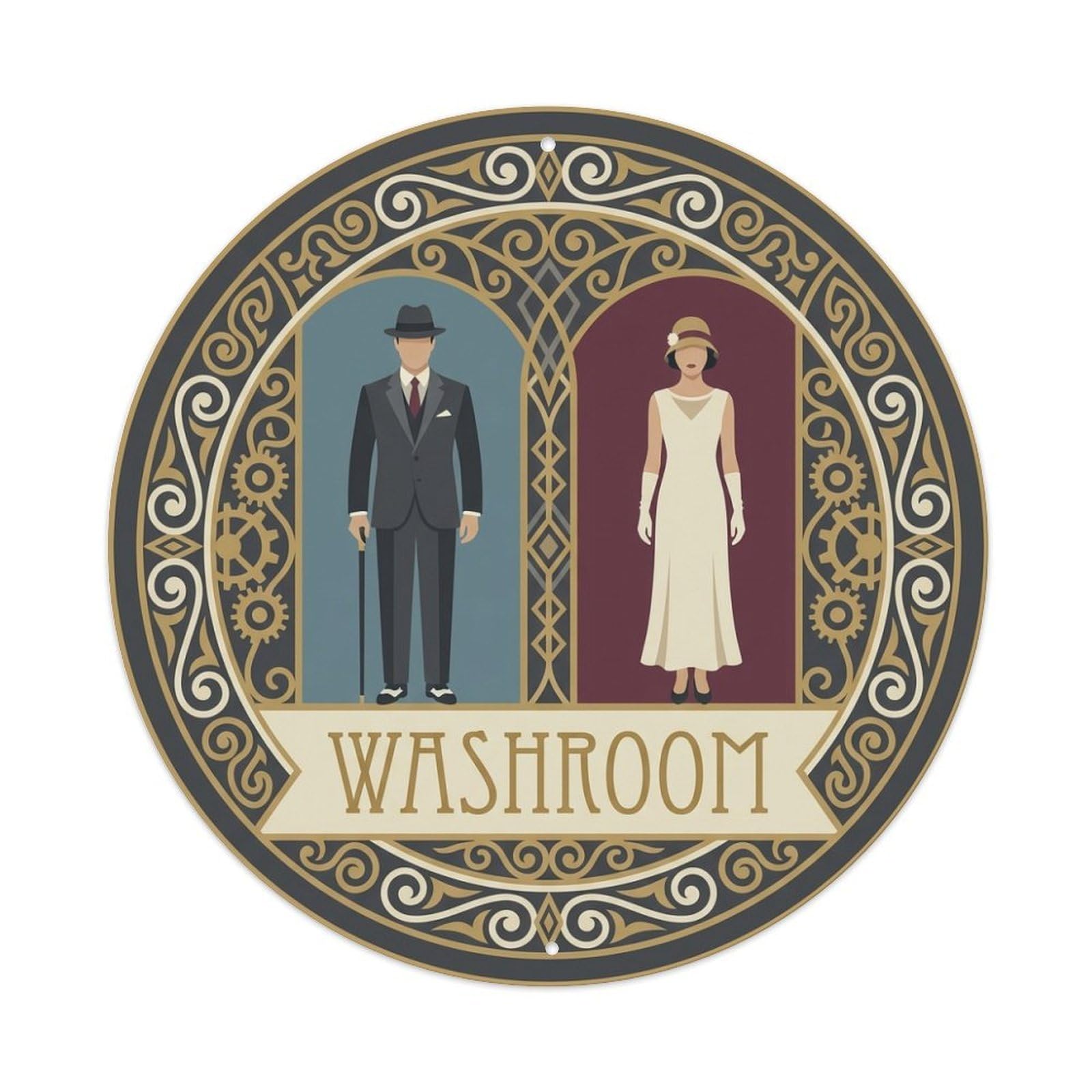 Olhnbad Style Deco Doorway Restroom Notice Washroom Metal Tin Sign
