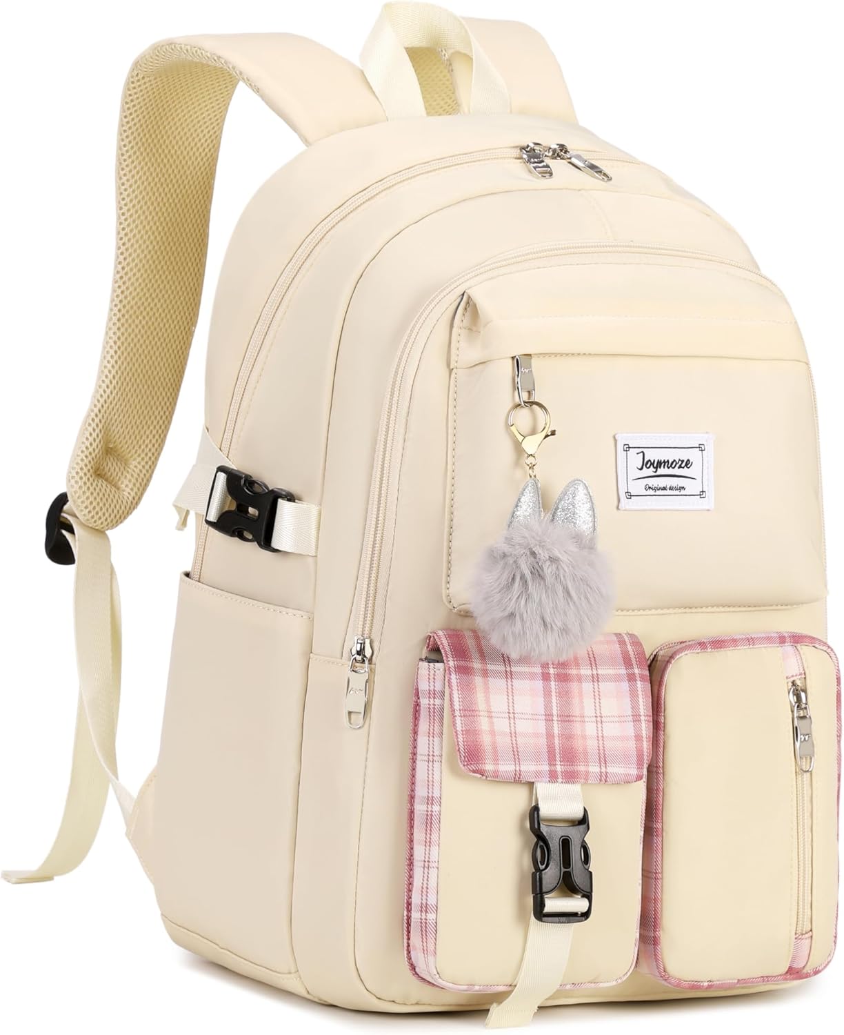 Joymoze Cute Backpack for Girl Teenager Daily Backpack Women Backpack Purse Ivory - Image 2