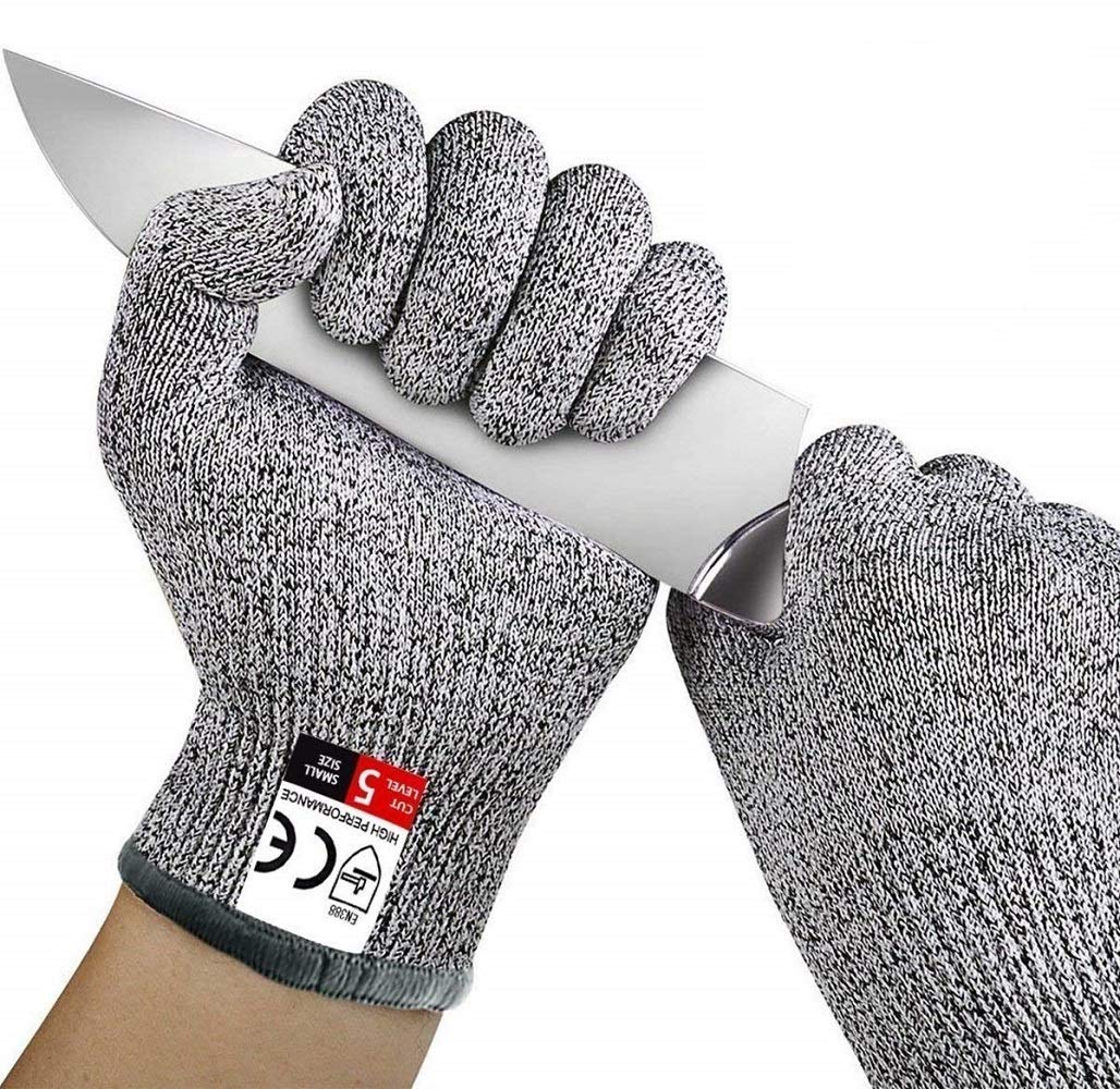 Cut Resistant Gloves, Level 5 Protection, Safety Kitchen Cuts Gloves, Size: L, Neutral