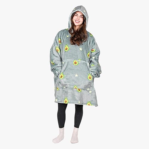 Miniatura 3 de Tirrinia Wearable Blanket Oversized Hoodie for Adults, Avocado Blanket Hoodie, Sherpa Sweatshirt, as Warm & Funny Gifts for Men Women Girlfriend.