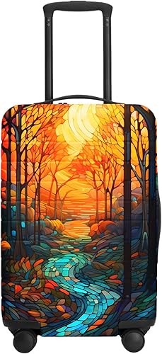 URBEST Funda protectora para maleta, antiarañazos y suciedad, Otoño de vidrieras