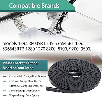 41A3589-1 Garage Door Belt, 257'' Drive Belt 041A3589-1 for 8ft