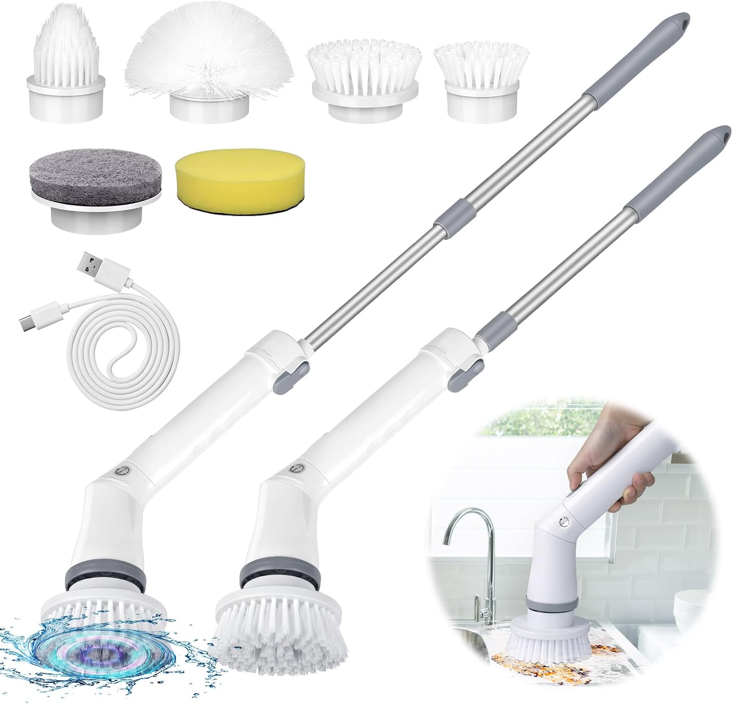 Electric Spin Scrubber Cordless,Power Scrubber Shower