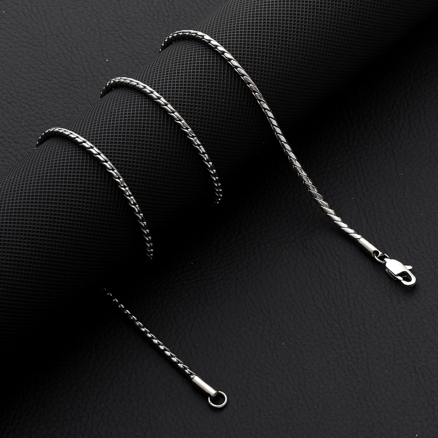SanThree 2.5MM Pure Titanium Snake Wheat Chain Necklace for Men Welded Skin Friendly Solid Titanium Chain Choker Jewelry Gifts for Women Valentines Birthday Anniversary New Year Fathers Day, 21.65” - Image 7