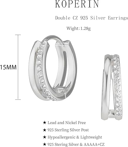 Vista 5 de Chunky Gold Hoop Earrings for Women, Trendy 14K Gold Plated GoldSilver Chunky Hoop Earrings Double Hoop Earrings