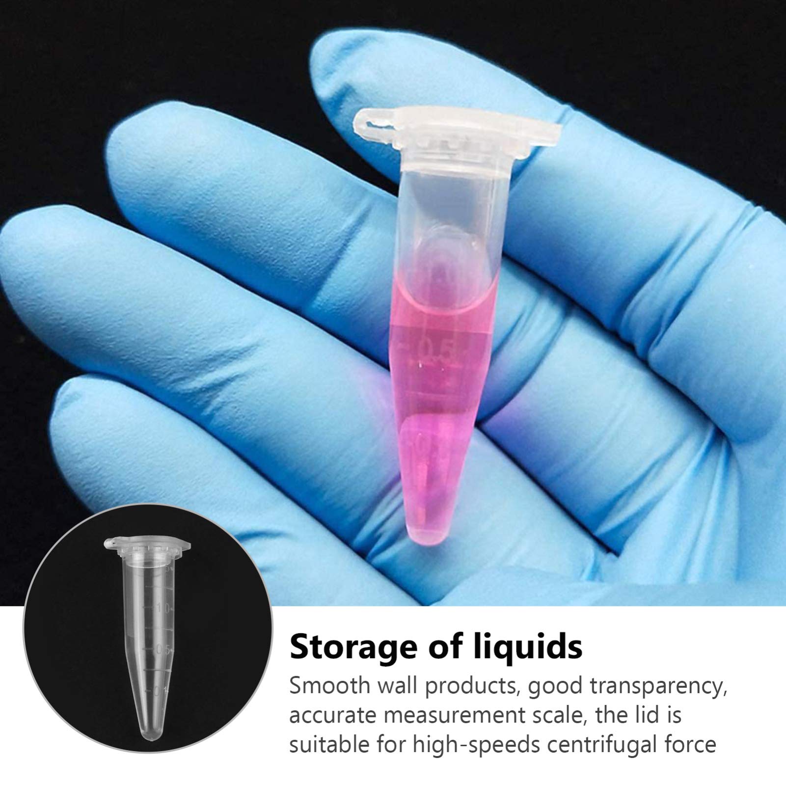 Tubos De Ensayo Vacíos Transparentes Con Tapa, 1000 piezas de tubo de almacenamiento de centrífuga de 1,5 ml, tubo de ensayo de plástico transparente con tapa adjunta, vial de muestra de centrífuga fo