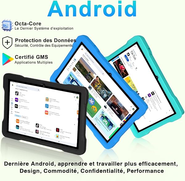 FACETEL Tablette Android avec 5G Wi-FI 6 et Gemini AI, 28 GO ROM (Extensible Jusqu'à 1 to),Tablette Tactile avec Widevine L1,Octa-Core, - 3