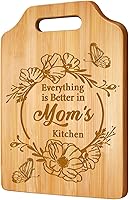 Engraved Bamboo Cutting Board for Mom - 'Everything Is Better in Mom's Kitchen' | Unique Mother's Day Gift from Son or Daughter
