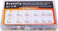 Vista 5 de Kit surtido de accesorios de compresión, 6 tamaños (1/8" 3/16" 1/4" 5/16" 3/8" 1/2"), manguitos de compresión de latón, casquillos y insertos