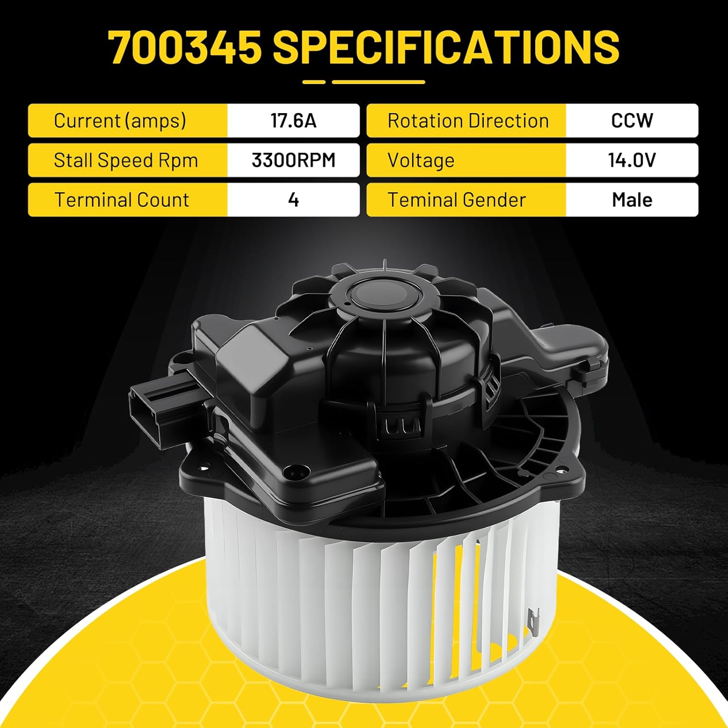 700345 HVAC Blower Motor Fit for Kia Forte 2019-2022, for Kia Niro 2017-2019, for Hyundai Ioniq 2017-2019 Blower Motor Replacement 97113G2000 KI3126118