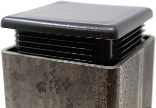 Miniatura 5 de Tapa cuadrada negra de plástico de 4 x 4 pulgadas, tapón de acabado, tapa de extremo de tubo de tubo, universal para silla duradera (20)