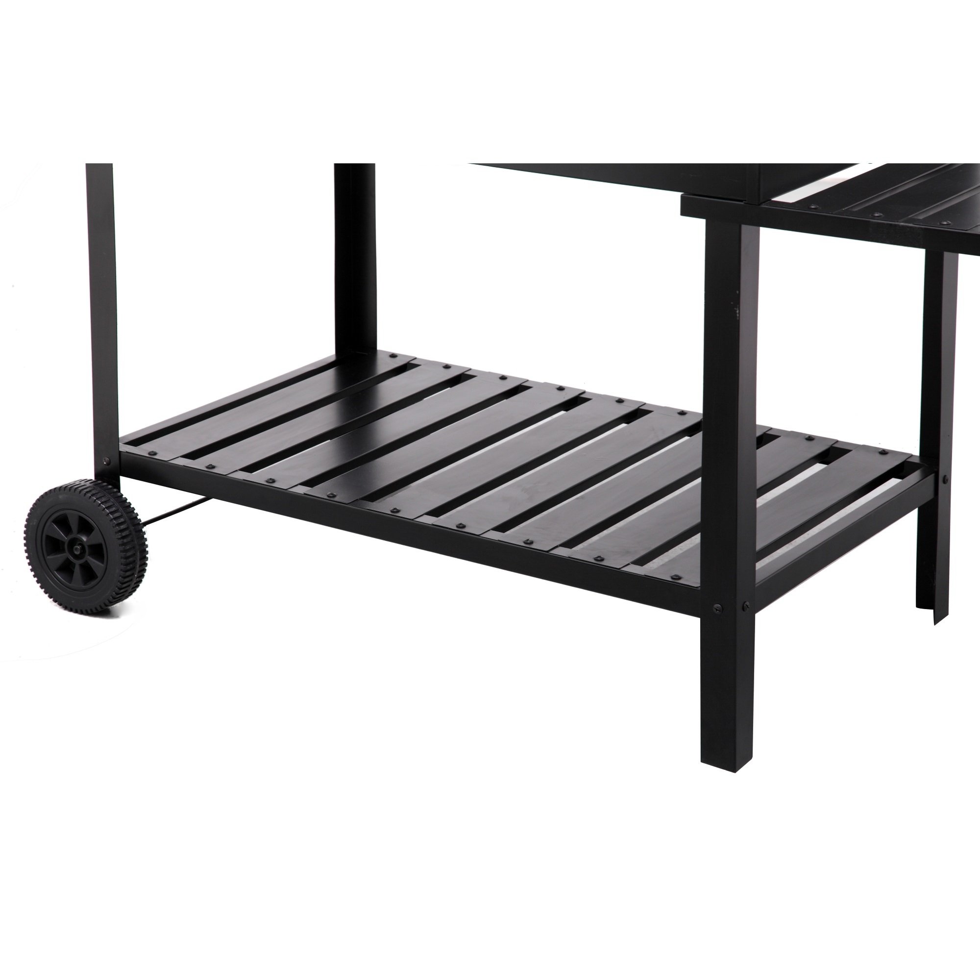 tepro Holzkohlegrill Grillwagen Atlanta, Outdoor BBQ mit Rädern, Höhenverstellbar ca. 77 - 88 cm, Grillfläche: ca. 98 x 56 cm, Maße ca. 135,5 x 63 x 91,2 cm, Schwarz