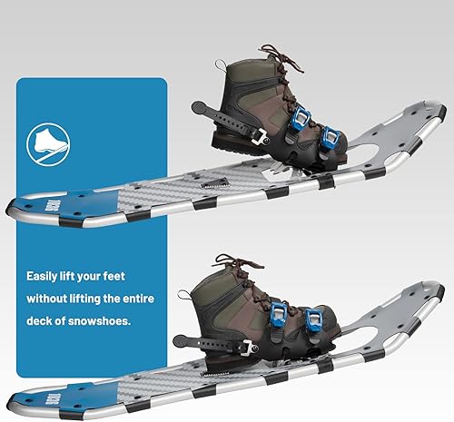 Miniatura 4 de G2 3036 Inches Light Weight Snowshoes Set with Trekking Poles, Anti-Slip Sole, Fast Ratchet Binding, for Women Men Youth (BlueGreen)