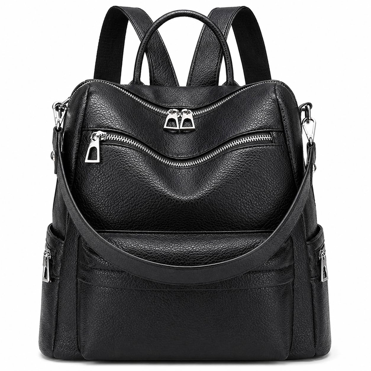 Backpack Purse for Women Satchel Handbags Large Capacity Travel Vintage PU Leather Shoulder Bag For Office College-image-14