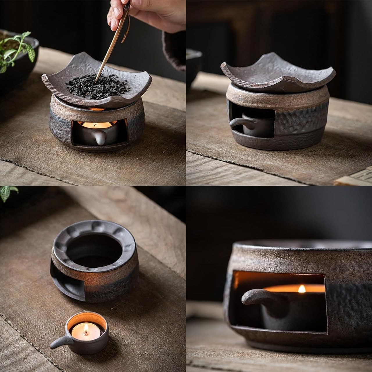 Ceramiczna kominek do olejków eterycznych, 2026 Nowy ręcznie robiony ceramiczny kominek do aromaterapii Cedar Zen do topienia wosku, do zapachów domowych, medytacji, topienia wosku style A