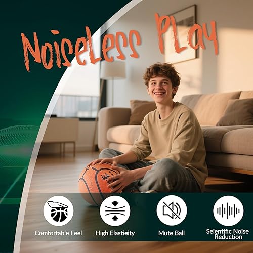 Miniatura 2 de Baloncesto silencioso tamaño 7 - Bola de baloncesto silenciosa de ensueño ranurado, bola de interior con forma de poliuretano profesional para