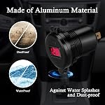 USB C Socket chargeur de voiture 12V/24V USB C Sortie double 45W PD Type C & 18W QC3.0 Port avec LED Voltmètre (Rouge)