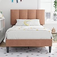 Vista 61 de VECELO Base de cama de tamaño individual con cajón de almacenamiento, base de cama de plataforma resistente con cabecera y fuerte soporte de Negro