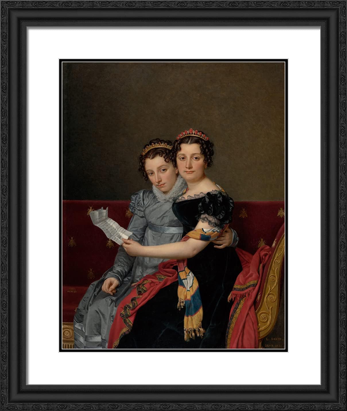 ArtDirect David, Jacques-Louis 20x23 Gold Ornate Framed Art Print with Double Matting Titled: Jane Austen