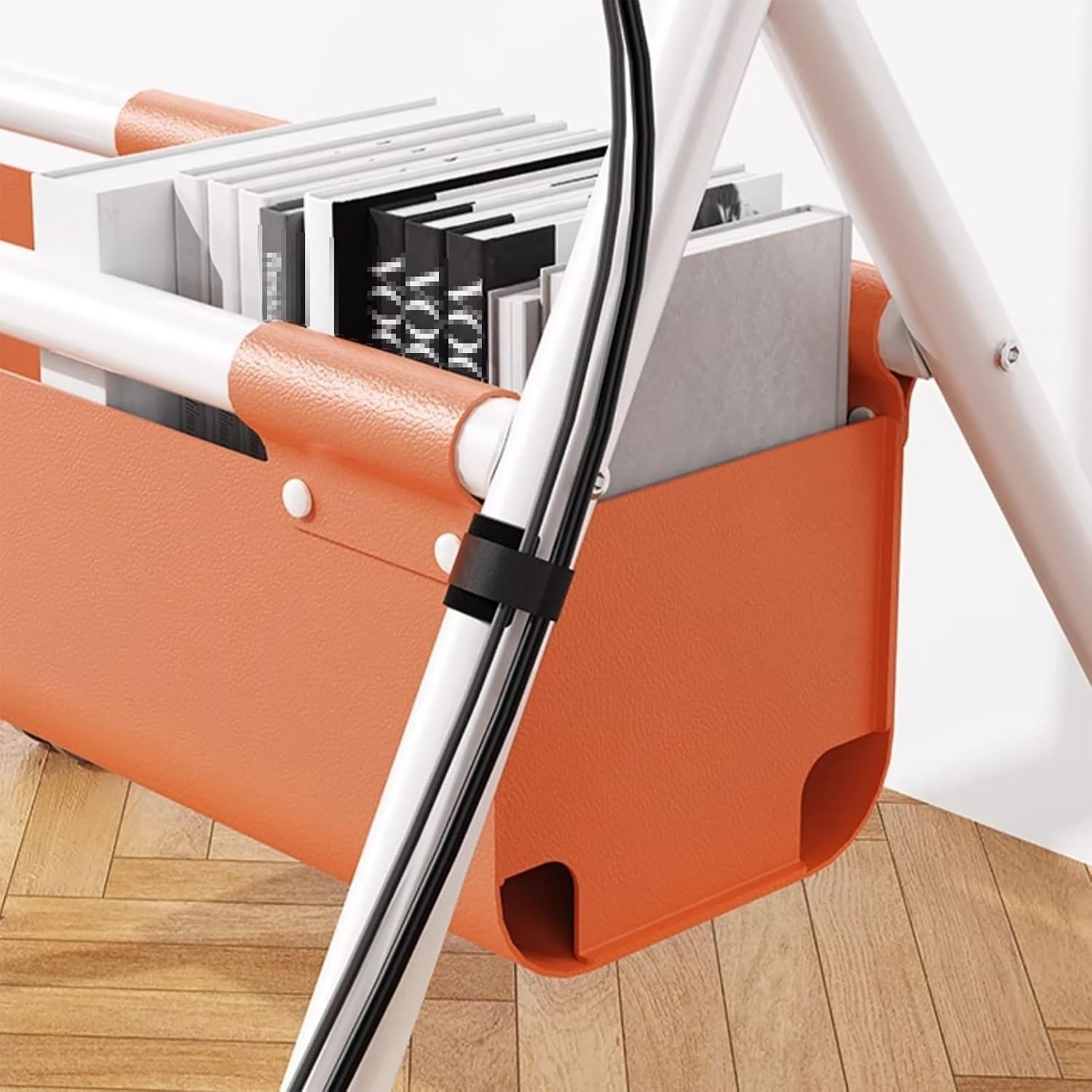 Mobile TV Stand, Rolling TV Cart for 40-75 Inch TVs, Floor TV Stand Mount with PU Leather Storage Bag, Tall TV Mount Stand with Lockable Wheels, Holds Up to 60kg(White)