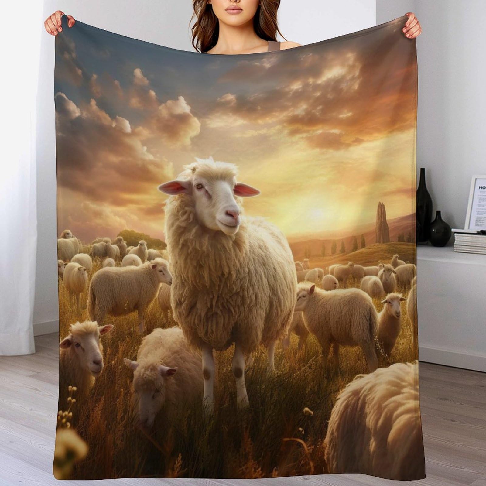 Couverture mouton douce haute qualité en flanelle polaire de luxe pour lit 180x200cm