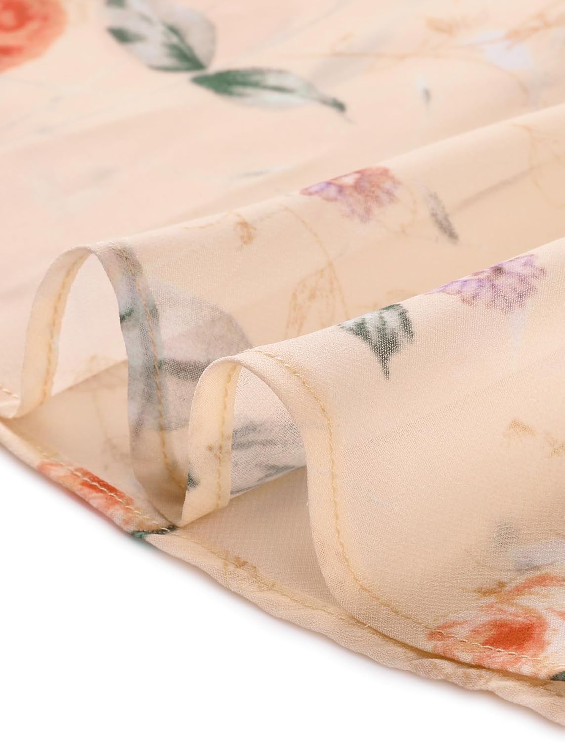 Allegra K Women's Summer Dresses 2026 Wrap Ruffle High Low Hem Round Neck Keyhole Back Sleeveless Floral Dress - Image 6