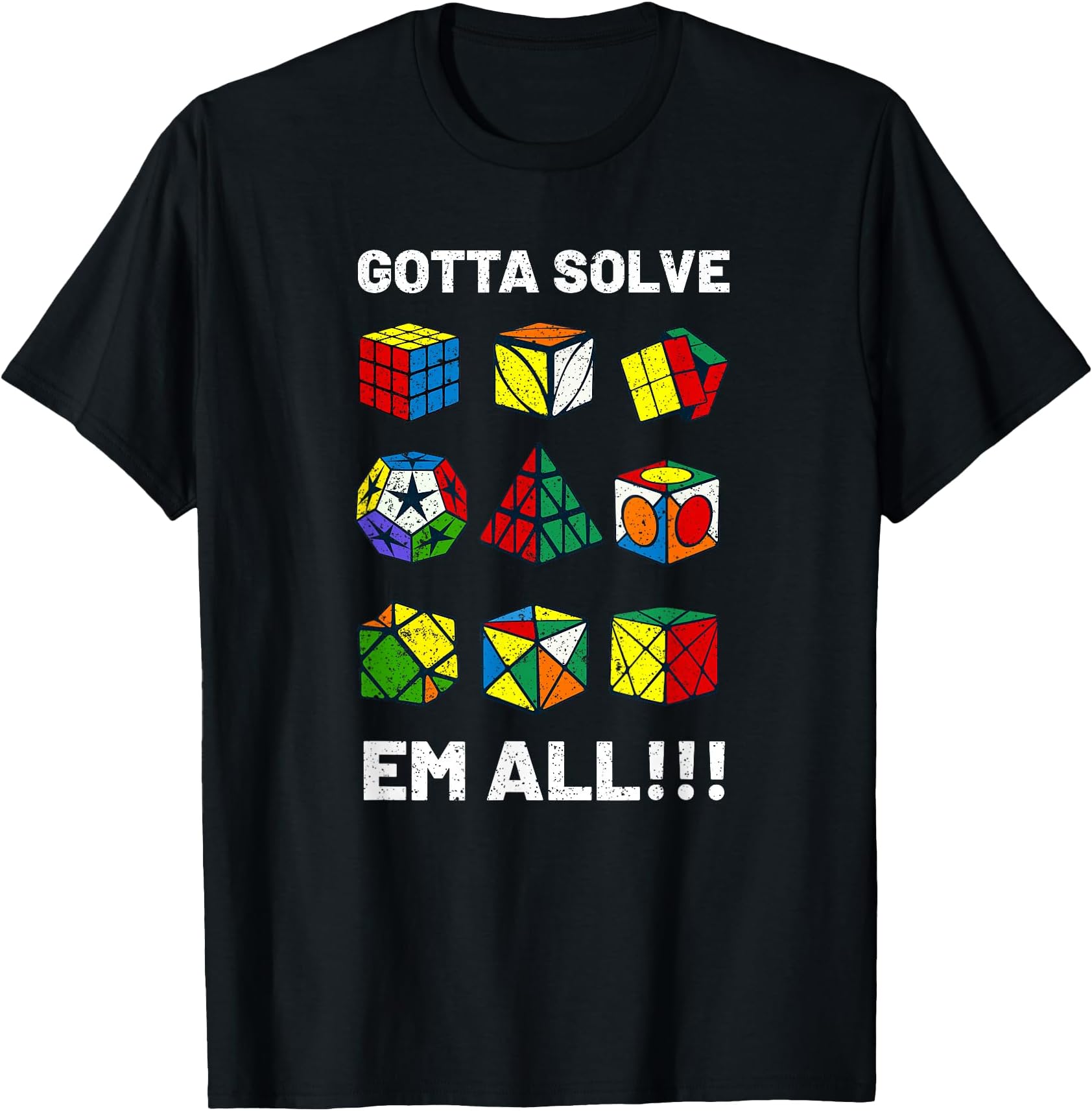 Competitive Puzzle Cube Gotta Solve Em All Speed Cubing T-Shirt