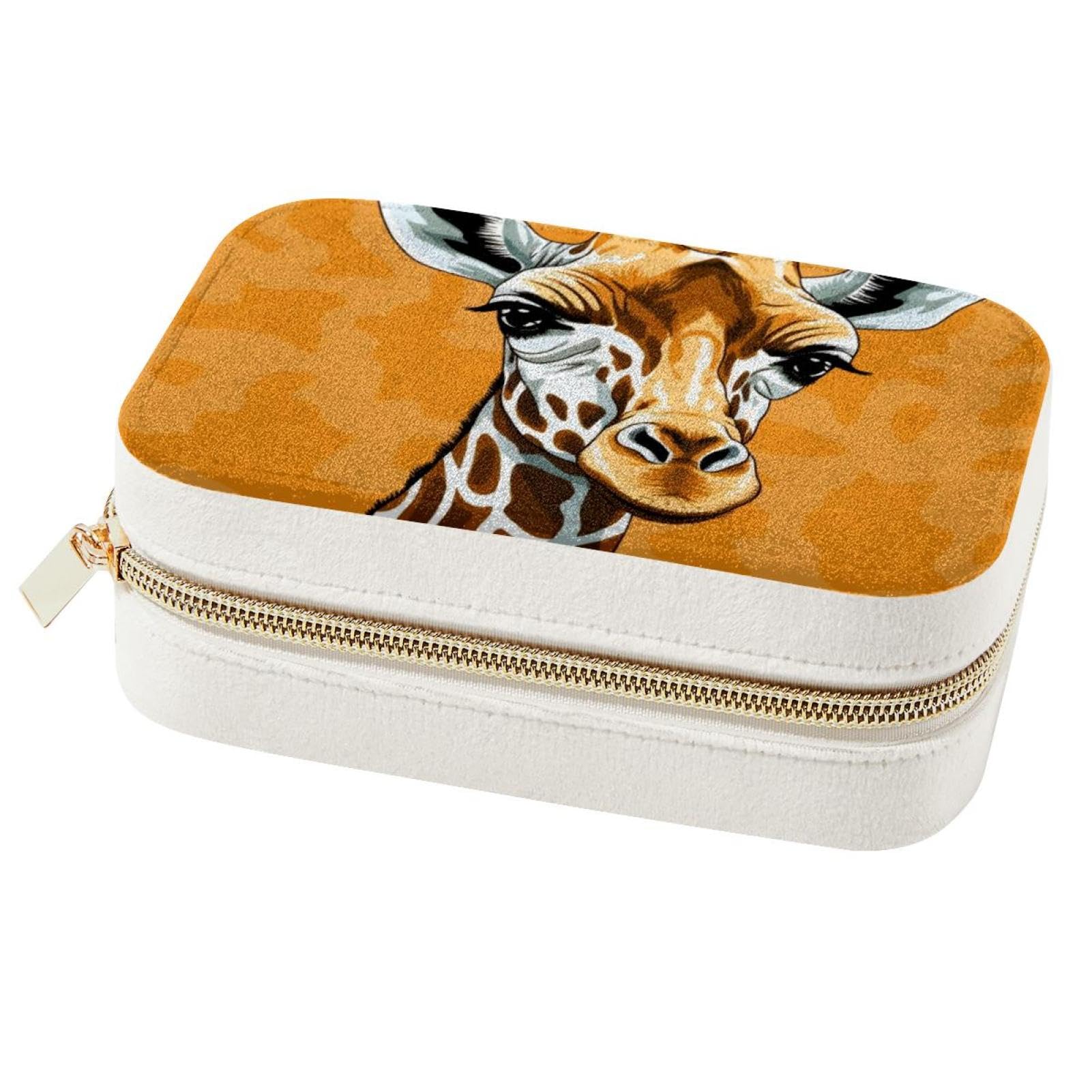 Boîte à bijoux girafe élégante : grand coffret de rangement pour colliers