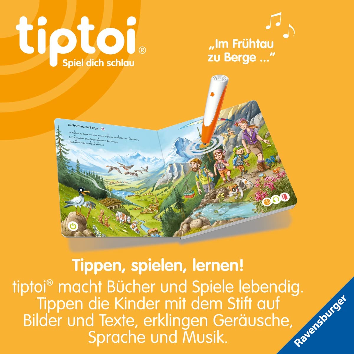 tiptoi Ravensburger 00801 - Libro de aprendizaje con bolígrafo Ravensburger 00801 con función de grabación