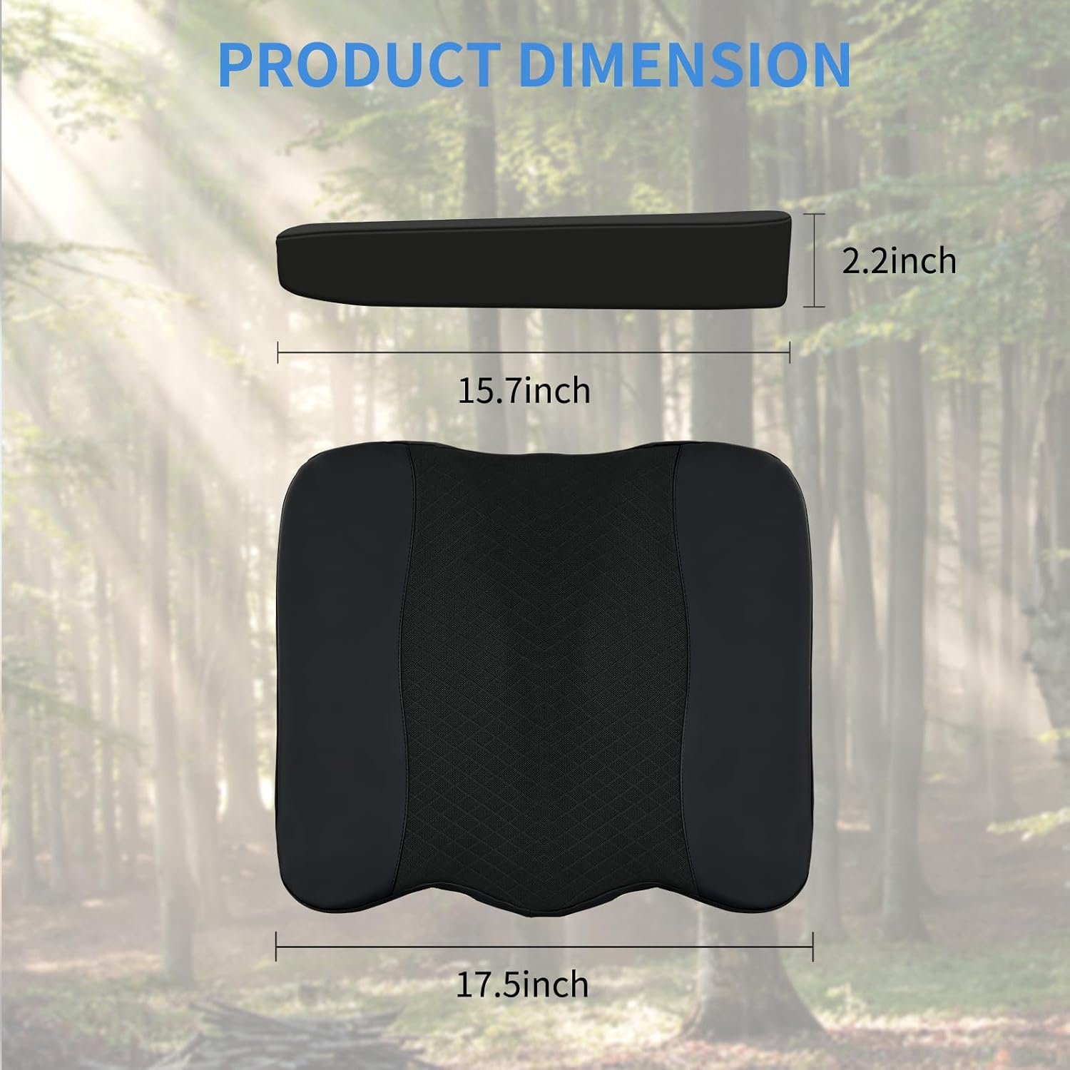 Nilight Car Seat Cushion Black Leather Breathable Mesh Splicing Cushion Memory Foam Suitable for Daily Life Driving Relieves Sciatica and Tialbone Pain Improves Drive Visibility